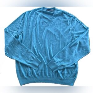 Ralph Lauren Black Label Cashmere Sweater Men XXL V Neck Pullover Made in Italy